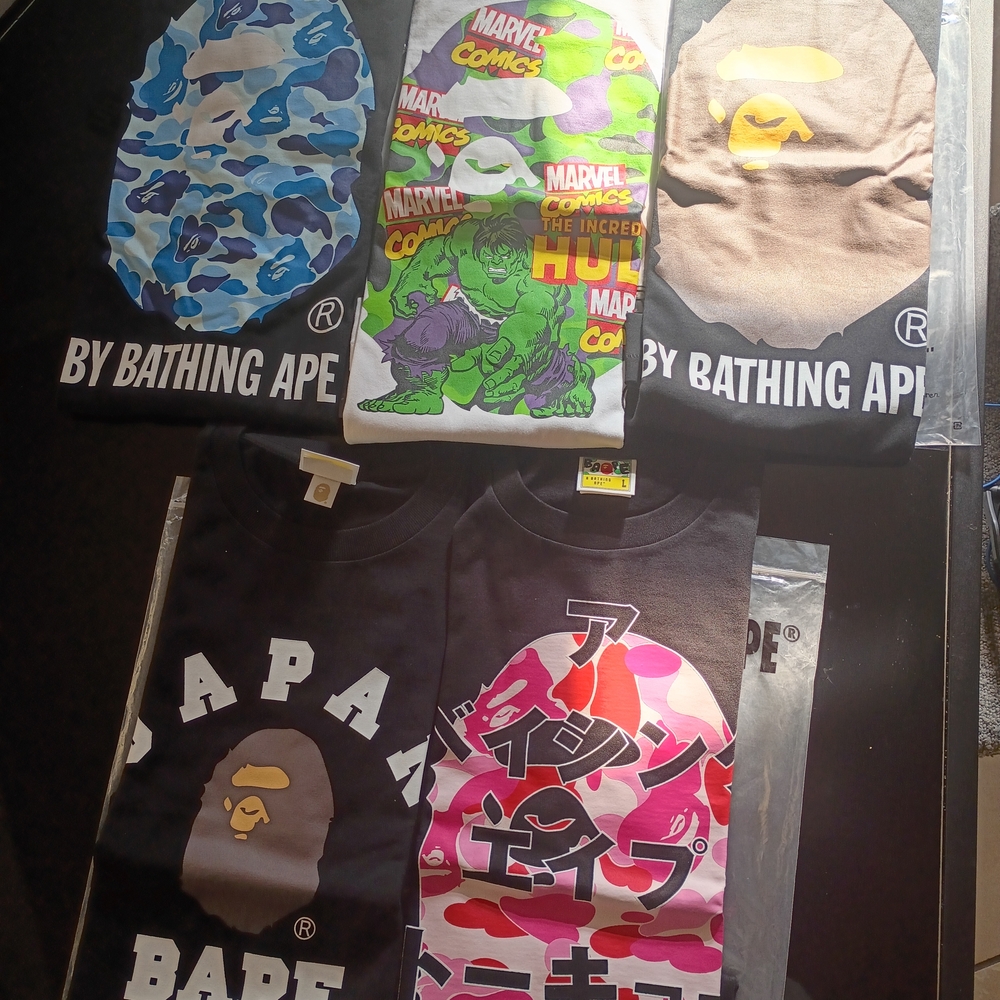 A Bathing APE Camo Blue Graphic T-Shirt
